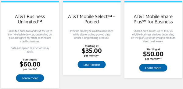 business wireless pricing at&t